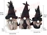 3 Pcs Halloween Gnome Plush Doll Halloween Decoration Faceless Doll with Long Beard Halloween Dwarf Ornament with Black Lace Bat Hat Table Shelf Photo Props Decoration Gnomes Ornament Gifts for Kids For Discount