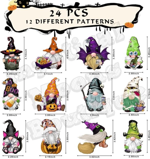 24Pcs Halloween Gnome Wooden Hanging Ornaments Online now