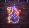  1m Twinkling Flexibright Christmas Snowman Silhouette Indoor Outdoor Freestanding Wall Mounted 380 Multi LED Decoration Online Hot Sale