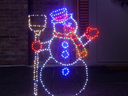  1m Twinkling Flexibright Christmas Snowman Silhouette Indoor Outdoor Freestanding Wall Mounted 380 Multi LED Decoration Online Hot Sale