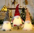 3PCS Light Up Gnome Christmas Decoration With Light, Handmade Swedish Santa Gnomes with Glitter Hat Craft, Gonk Elf Christmas for Indoor Decoration Holiday Decor (3 Pack) Supply