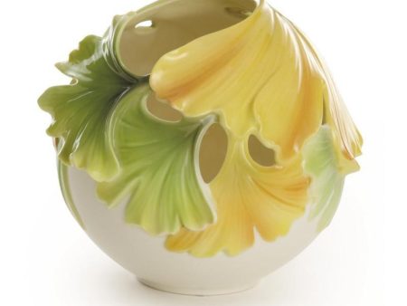 Franz Collection Spa Gingko Potpou Vase FZ01947 For Sale