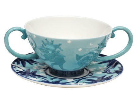 Jean Boggio Marmosets Cup & Saucer Turquoise JB00446 Fashion