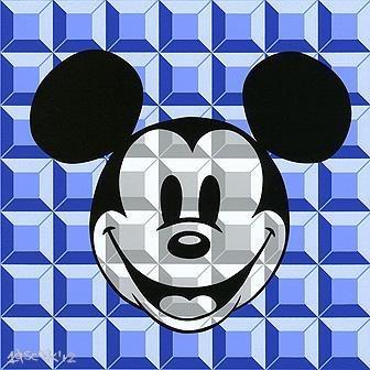 Disney Fine Art - 8 Bit Block Mickey Blue Discount