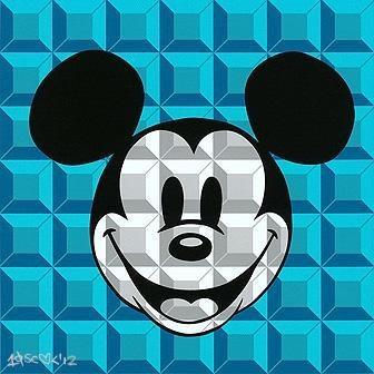 Disney Fine Art - 8 Bit Block Mickey Aqua For Sale