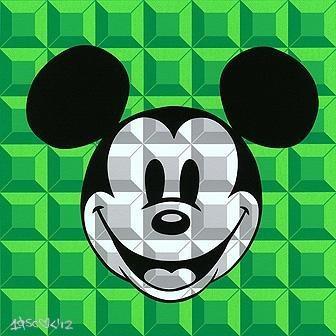 Disney Fine Art - 8 Bit Block Mickey Green Cheap